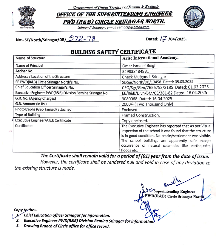 Building Safety Certificate